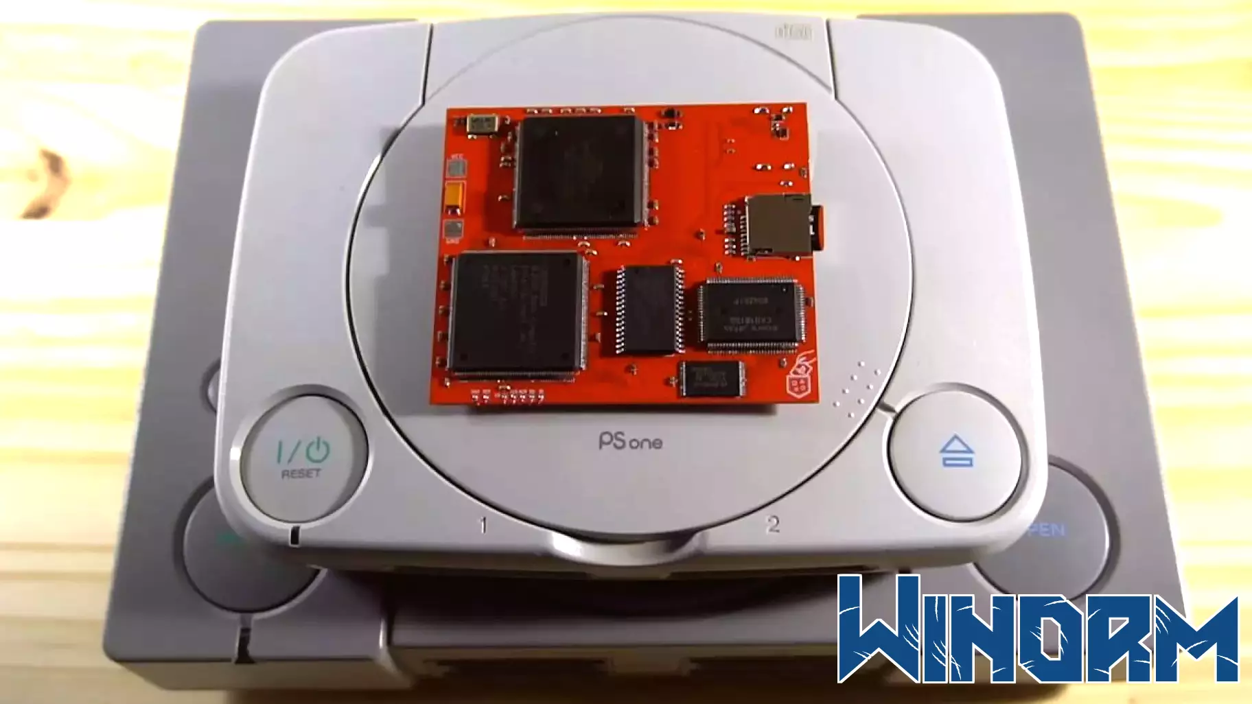This Frankenstein PlayStation PCB reads games from microSD and outputs video over HDMI